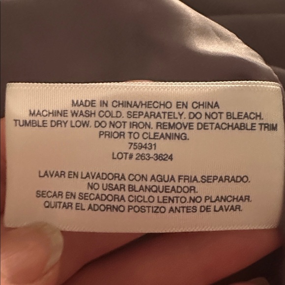 St. John's Bay Classic silver coat with detachable hood winter coat. - Picture 7 of 7